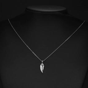 img 2 attached to ✨ Kaletine Sterling Silver Angel Wings Necklace with Cubic Zirconia - Adjustable Cable Chain 16in+2in Extender