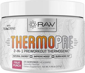 img 4 attached to RAW Synergies Pre Workout Thermogenic Fat Burner Powder for Women and Men - All-Natural Energy & Weight Loss Supplement - Focus & Metabolism Booster Drink - No Artificial Sweeteners - Fruit Punch Flavor - 24 Servings