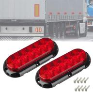 limicar 6-inch oval led trailer truck tail lights kit - 6 led stop turn tail brake reverse backup marker tail light - sealed surface mount, 12v for truck trailer trail bus rv (2 pack) logo