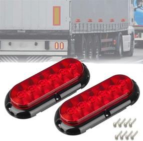 img 4 attached to LIMICAR 6-Inch Oval LED Trailer Truck Tail Lights Kit - 6 LED Stop Turn Tail Brake Reverse Backup Marker Tail Light - Sealed Surface Mount, 12V for Truck Trailer Trail Bus RV (2 Pack)