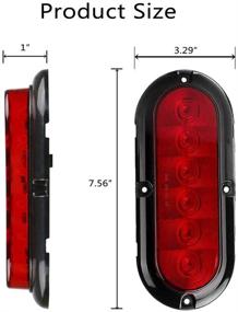 img 3 attached to LIMICAR 6-Inch Oval LED Trailer Truck Tail Lights Kit - 6 LED Stop Turn Tail Brake Reverse Backup Marker Tail Light - Sealed Surface Mount, 12V for Truck Trailer Trail Bus RV (2 Pack)