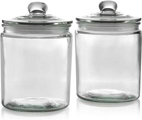 img 3 attached to 🍱 Airtight Food Jars - Large Glass Storage Containers, 2 Pcs - 1 Gallon Capacity (128 oz) - Clear Glass Design - Kitchen Pantry and Countertop Organization