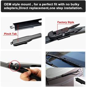 img 1 attached to 🚘 Original Equipment Replacement Wipers Set for Ford Explorer 2011-2018 Front Windshield - Pinch Tab 26"/22" (Set of 2) BB5Z-17528-E, BB5Z-17528-D