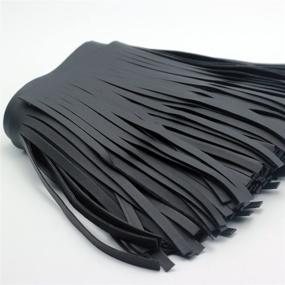 img 2 attached to Brazil Faux Leather Fringe Trims, 6-Inch Wide, Black Color, 1 Yard Length - Perfect for Extender Garments, Bags, Sewing & Craft Supplies