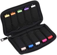 📱 vellgo usb flash drive case - soft material thumb drive organizer, portable electronic accessories bag with 10 slots for usb memory stick logo