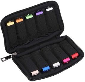 img 4 attached to 📱 Vellgo USB Flash Drive Case - Soft Material Thumb Drive Organizer, Portable Electronic Accessories Bag with 10 Slots for USB Memory Stick