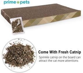 img 1 attached to 🐱 2 Pack Cat Scratch Pads - Wide Corrugated Cardboard Scratcher for Cats, XL Reversible Refill Lounge Replacement for Furniture Protectors - Includes Catnip