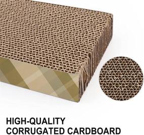 img 2 attached to 🐱 2 Pack Cat Scratch Pads - Wide Corrugated Cardboard Scratcher for Cats, XL Reversible Refill Lounge Replacement for Furniture Protectors - Includes Catnip