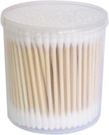 🌿 bulk pack of 1200 bamboo stick cotton swabs (6 packs) - premium medical cotton swabs - double tipped cleaning swab for hygienic purposes - high-quality absorbent cotton - reliable, highly absorbent, and safe for various uses logo