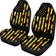 🌻 sunflower flag print car front seat covers for unisex - full set of 2 piece automotive seats interior protectors, keep your vehicle cool - ideal for women and men logo