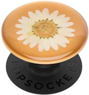 🌼 popsockets popgrip: складная рукоятка и подставка для телефона с заменяемым верхом в цветочном стиле - прессованный цветок "white daisy логотип