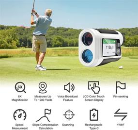 img 2 attached to 🏌️ Rumia Golf Rangefinder: 1200 Yards Range Finder with Slope and Voice Feature for Golfing and Hunting, LCD Touch Screen Display, 6X Magnification, Pin-Seeking and Flag Lock