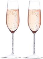 🥂 champagne glasses for mr and mrs, flutes for bride and groom - perfect for wedding and engagement logo