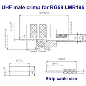 img 1 attached to Превосходный 5-пакет UHF разъемов мужского типа PL-259 для сжатия коаксиального кабеля - совместим с кабелем RG58/U LMR195 и радиостанцией (мужской разъем для сжатия RG58)