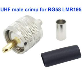 img 2 attached to Превосходный 5-пакет UHF разъемов мужского типа PL-259 для сжатия коаксиального кабеля - совместим с кабелем RG58/U LMR195 и радиостанцией (мужской разъем для сжатия RG58)