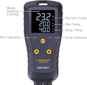 img 3 attached to DIGITEN DTC101 Digital Temperature Controller - Greenhouse Thermostat Plug for Heater, Heat Mat, Aquarium, Reptile Incubation, Homebrewing - Heating & Cooling Mode