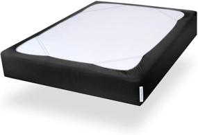 img 4 attached to Black Box Spring Cover Queen Size - Alternatives to Bed Skirts, Elastic Woven Material Wraps Around 4 Sides for Wrinkle-Resistant, Washable, Dustproof Protection