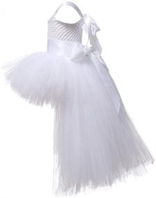 img 1 attached to Exquisite Handmade Girls Tutu Dress: Floral Hi Low Birthday Costume for Weddings, Bridesmaids, Pageants, Parties & Proms