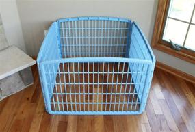 img 1 attached to 🏞️ IRIS USA 24" Exercise 4-Panel Pet Playpen - Blue CI-604 (No Door)