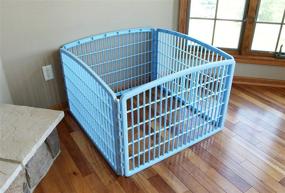 img 3 attached to 🏞️ IRIS USA 24" Exercise 4-Panel Pet Playpen - Blue CI-604 (No Door)
