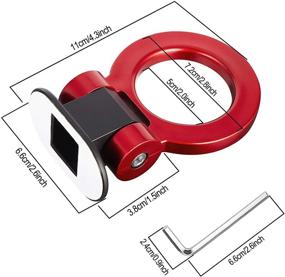 img 3 attached to Red Car Decorations Sticker - TOMALL Tow Hook Kit for Auto Exterior Accessories (Decoration Only)