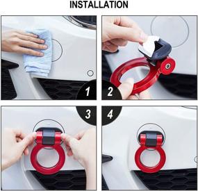 img 1 attached to Red Car Decorations Sticker - TOMALL Tow Hook Kit for Auto Exterior Accessories (Decoration Only)