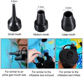 img 3 attached to Efficient Electric Air Pump: 110V AC/12V DC 2 Way Quick-Fill with 3 Nozzles for Air Beds, Mattresses, Pools & Toys - Black