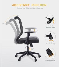 img 1 attached to 💺 Optimize Your Workstation Comfort with the ETasker Ergonomic Office Chair - Adjustable Arms and Breathable Mesh for Home and Office Spaces