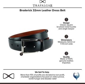 img 2 attached to Trafalgar Broderick Leather Dress Black Men's Accessories for Belts