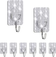 🔗 diesisa adhesive wall hooks – 8 packs reusable sticky hooks for hanging, max 13lb load – ideal for kitchen, bathroom, ceiling – silver logo