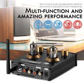 img 3 attached to Premium P1 Bluetooth 5.0 Vacuum Tube Preamplifier: Enhance Your Audio Experience with Hi-Fi Valve Headphone Amplification, Wireless Connectivity, USB DAC, and APTX-HD Support