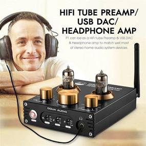 img 1 attached to Premium P1 Bluetooth 5.0 Vacuum Tube Preamplifier: Enhance Your Audio Experience with Hi-Fi Valve Headphone Amplification, Wireless Connectivity, USB DAC, and APTX-HD Support