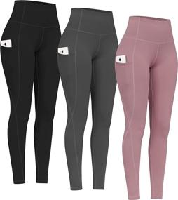 img 4 attached to 🩲 PHISOCKAT 2 Pack High Waist Yoga Pants with Pockets: Tummy Control Leggings for Effective Workouts and 4 Way Stretch Yoga Leggings