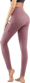 img 2 attached to 🩲 PHISOCKAT 2 Pack High Waist Yoga Pants with Pockets: Tummy Control Leggings for Effective Workouts and 4 Way Stretch Yoga Leggings