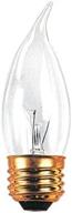bulbrite clear incandescent ca10 🔆 e26 medium screw base light bulb, 40w logo