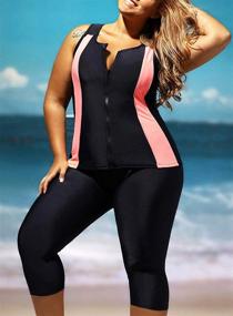 img 2 attached to GLUDEAR Contrast Tankini Athletic Swimwear Women's Clothing