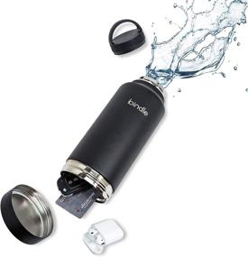 img 4 attached to Bindle Bottle 24oz Black: Double Walled Stainless Steel Water Bottle with Storage Compartment - Keeps Drinks Cold for 24 Hours, Hot for 12