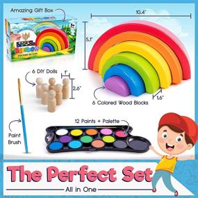 img 3 attached to 🌈 JOYOUT Rainbow Stacking Blocks for Kids