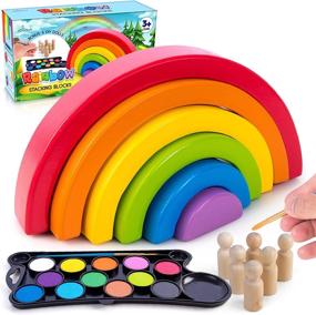 img 4 attached to 🌈 JOYOUT Rainbow Stacking Blocks for Kids