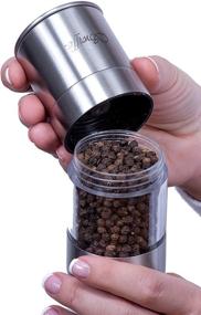 img 1 attached to 🧂 Premium 2-in-1 Salt and Pepper Grinder - Stainless Steel and Acrylic Mill - Adjustable Coarseness - Superior Fresh Grind - Ideal for Gourmet Chefs - Timeless Design - Elegant Table Addition