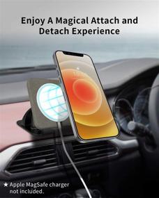 img 2 attached to 🚗 SUPERONE – Mag Safe Car Mount for iPhone 12/13 | Designed for Apple Official Mag Safe Wireless Charger | Compatible with iPhone 13/13 Pro/13 Pro Max/13 Mini/12/12 Pro/12 Pro Max/12 Mini