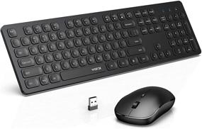 img 4 attached to 💻 Premium Full Size Wireless Keyboard and Mouse Set - WisFox USB, Compatible with Windows, Computer, PC, Desktop, Laptop - Black