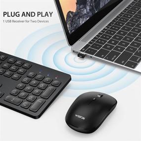 img 2 attached to 💻 Premium Full Size Wireless Keyboard and Mouse Set - WisFox USB, Compatible with Windows, Computer, PC, Desktop, Laptop - Black