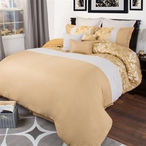 img 4 attached to Luxurious Lavish Home Avia 9 Piece Comforter Set 🌟 - Queen: Enhance Your Sleep Space with Style and Quality