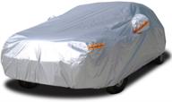 🚗 kayme waterproof car cover for sedans - all weather uv, rain, and sun protection with zipper mirror pocket - fits sedans (182 to 193 inch) - 3xl size logo