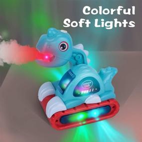 img 3 attached to 🦖 UNIH Musical Baby Dinosaur Car Toy: Perfect Crawling Fun with Mist and Lights for 6-18 Month Boys and Girls