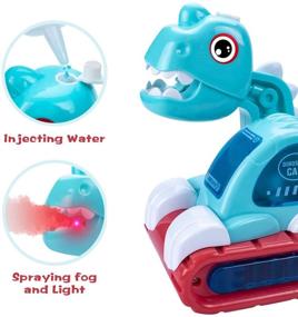 img 2 attached to 🦖 UNIH Musical Baby Dinosaur Car Toy: Perfect Crawling Fun with Mist and Lights for 6-18 Month Boys and Girls