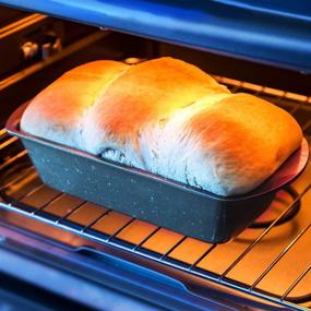 img 1 attached to 🍞 Set of 4 Medium Loaf Bread Pans with Non-stick Coating - Carbon Steel Baking Pan in Gold, Pink, Blue, and Grey - Ensuring Safety for Your Bread Loaves