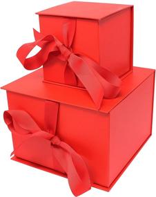 img 4 attached to 🎁 Versatile Red Gift Boxes - Perfect for Christmas, Weddings, Engagements, Graduations, Xmas Holiday, and Valentines Day Gift Wrapping!