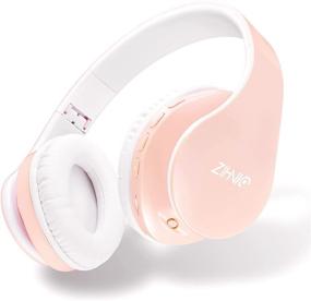 img 2 attached to 🎧 Enhance Your Audio Experience with zihnic Wireless Over-Ear Headset: Deep Bass, Bluetooth, and Mic - Ideal for Cell Phone, TV, PC - Soft Earmuffs & Lightweight for Prolonged Wearing (Light Pink)